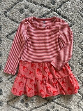 Tea strawberry and stripes twirl dress